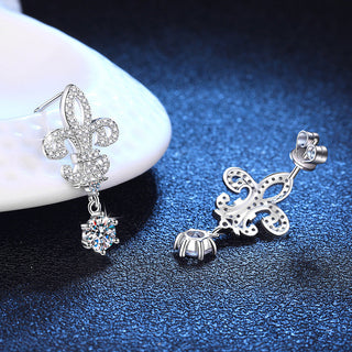 5mm Cubic Zirconia Round Cut Crown Stud Earrings 925 Sterling Silver Earrings For Women Hypoallergenic Fine Jewelry