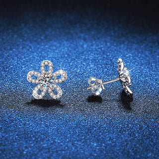 5mm Cubic Zirconia Round Cut Sunflower Stud Earrings 925 Sterling Silver Earrings For Women Hypoallergenic Fine Jewelry