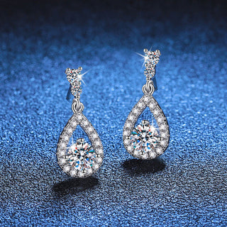 Fine Jewelry 1CT Round Cut D Grade VVS1 Moissanite Diamond Stud Earrings 925 Sterling Silver Earrings For Women