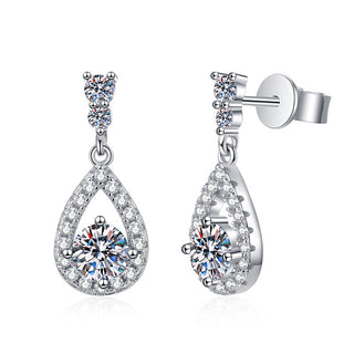 Fine Jewelry 1CT Round Cut D Grade VVS1 Moissanite Diamond Stud Earrings 925 Sterling Silver Earrings For Women