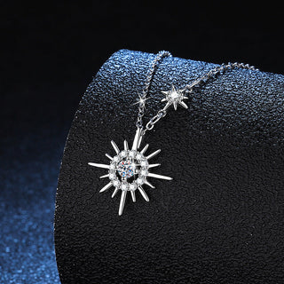 Fashion Luxury Jewelry Round Cut Moissanite Diamond Six Pointed Star Pendant S925 Sterling Silver Necklaces for Women