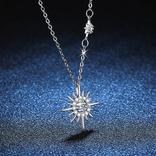 Fashion Luxury Jewelry Round Cut Moissanite Diamond Six Pointed Star Pendant S925 Sterling Silver Necklaces for Women