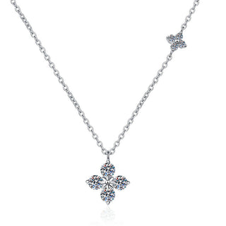 Fashion Luxury Jewelry 1.2CT Round Cut Four Leaf Clover Pendant 925 Sterling Silver Moissanite Necklaces for Women