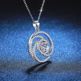 Fashion Luxury Jewelry Moissanite Necklaces 1Ct Round Cut D Grade VVS1 Pendant 925 Sterling Silver for Women