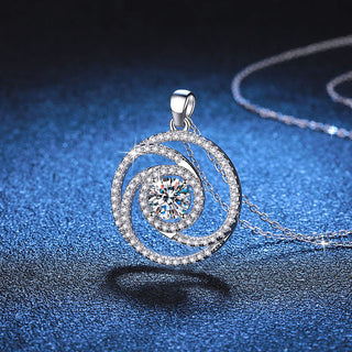 Fashion Luxury Jewelry Moissanite Necklaces 1Ct Round Cut D Grade VVS1 Pendant 925 Sterling Silver for Women