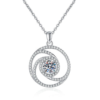 Fashion Luxury Jewelry Moissanite Necklaces 1Ct Round Cut D Grade VVS1 Pendant 925 Sterling Silver for Women