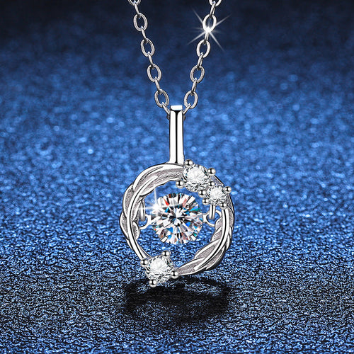 0.5Ct Round Cut D Grade VVS1 Pendant 925 Sterling Silver Moissanite Necklaces for Women Fashion Luxury Jewelry