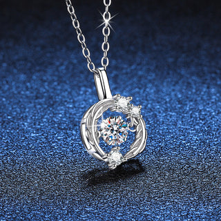 0.5Ct Round Cut D Grade VVS1 Pendant 925 Sterling Silver Moissanite Necklaces for Women Fashion Luxury Jewelry