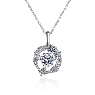 0.5Ct Round Cut D Grade VVS1 Pendant 925 Sterling Silver Moissanite Necklaces for Women Fashion Luxury Jewelry