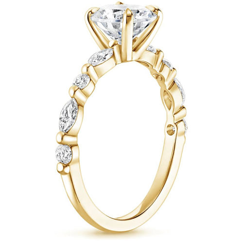 2ct 925 Sterling Silver Ring 14k Plated Gold Women Princess Cut CZ Engagement Bands