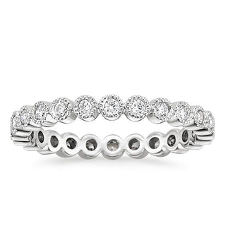 925 Sterling Silver Ring Round Cubic Zirconia Women Stackable Eternity Ring
