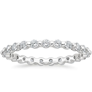 2mm 925 Sterling Silver Ring Women Cubic Zirconia Stackable Eternity Ring