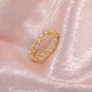925 Sterling Silver Ring 14K Gold Plated Stackable Ring Women Wedding Bands