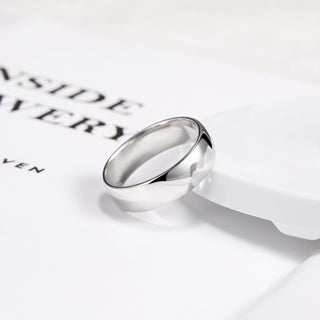 6mm High Polished Women 925 Sterling Silver Rings Wedding Bands
