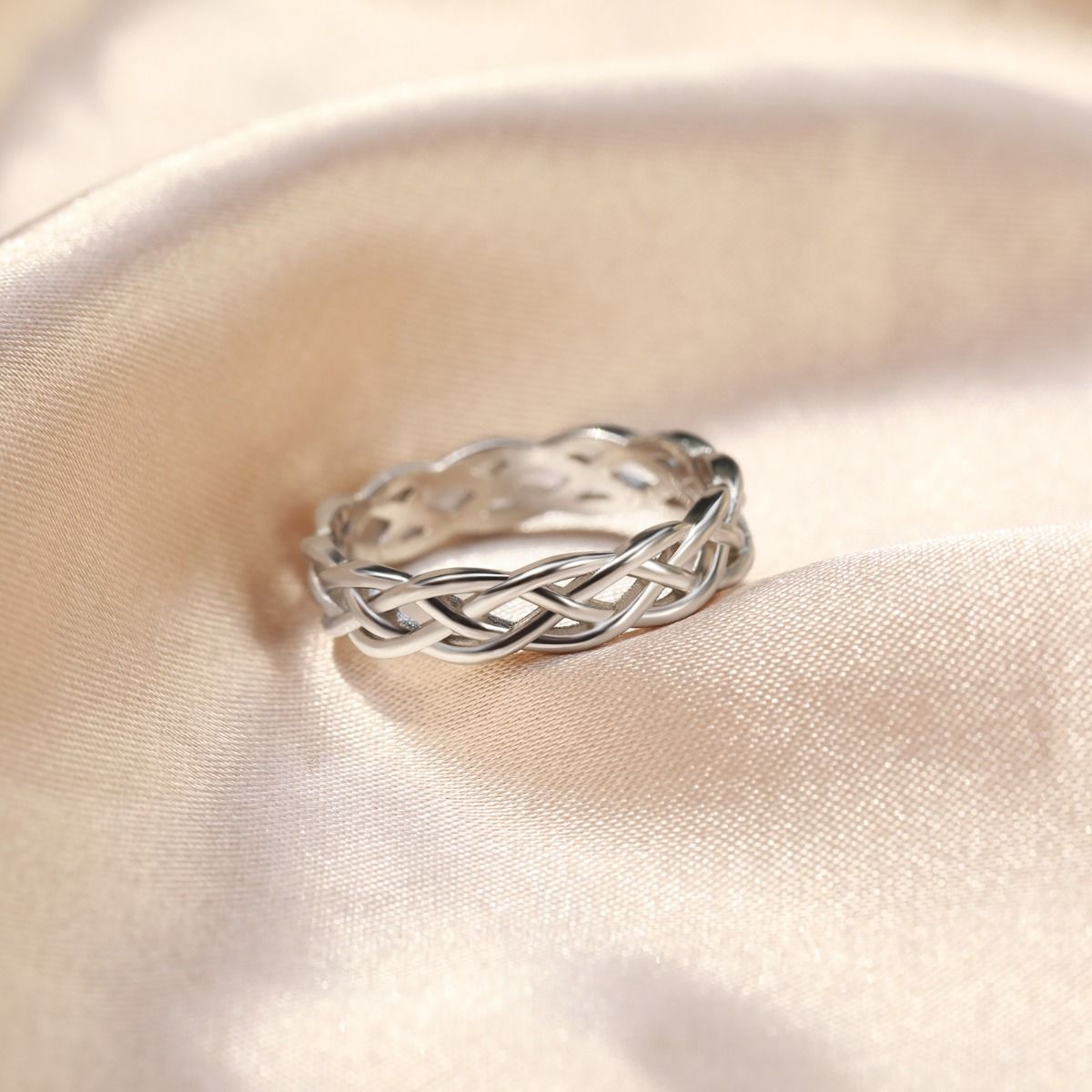 925 Sterling Silver Ring Women Celtic Knot Wedding Bands