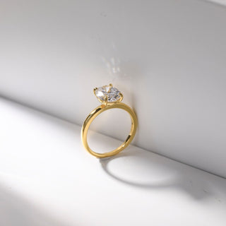 3ct 14k Gold Plated 925 Sterling Silver Rings Oval Cut Zirconia Diamond Solitaire Women Engagement Bands
