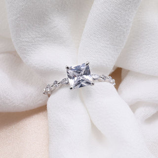 2ct 925 Sterling Silver Ring Women Princess Cut CZ Cubic Zirconia Engagement Rings