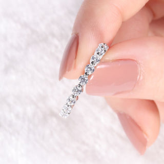 2mm 925 Sterling Silver Ring Women Cubic Zirconia Stackable Eternity Ring