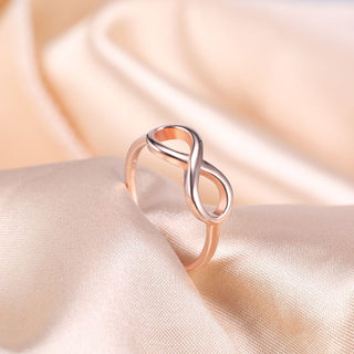 925 Sterling Silver Rose Gold Infinity Knot Rings Women Wedding Bands