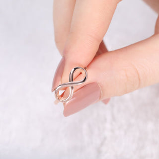 925 Sterling Silver Rose Gold Infinity Knot Rings Women Wedding Bands