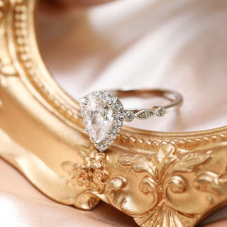 1.5Ct 925 Sterling Silver Women Ring Sets Wedding Teardrop Engagement Bands