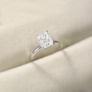 3Ct 925 Sterling Silver Rings Radiant Cut Solitaire Cubic Zirconia CZ Women Engagement Bands