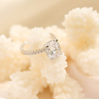 3Ct 925 Sterling Silver Rings Oval Cut Cubic Zirconia Women Engagement Bands