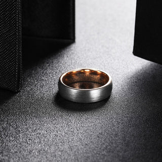 6mm Rose Gold Brushed Women Tungsten Carbide Ring Engagement Wedding Bands