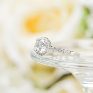 1.25Ct 925 Sterling Silver Rings Round Halo CZ Women Cubic Zirconia Engagement Bands