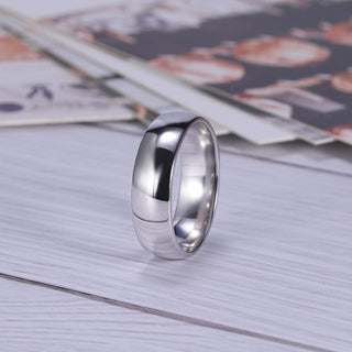 6mm High Polished Women 925 Sterling Silver Rings Wedding Bands