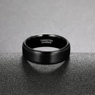 8mm Black Tungsten Carbide Ring Brushed Ring Men Women Wedding Bands