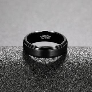 6mm Black Tungsten Carbide Ring Brushed Ring Men Women Wedding Bands