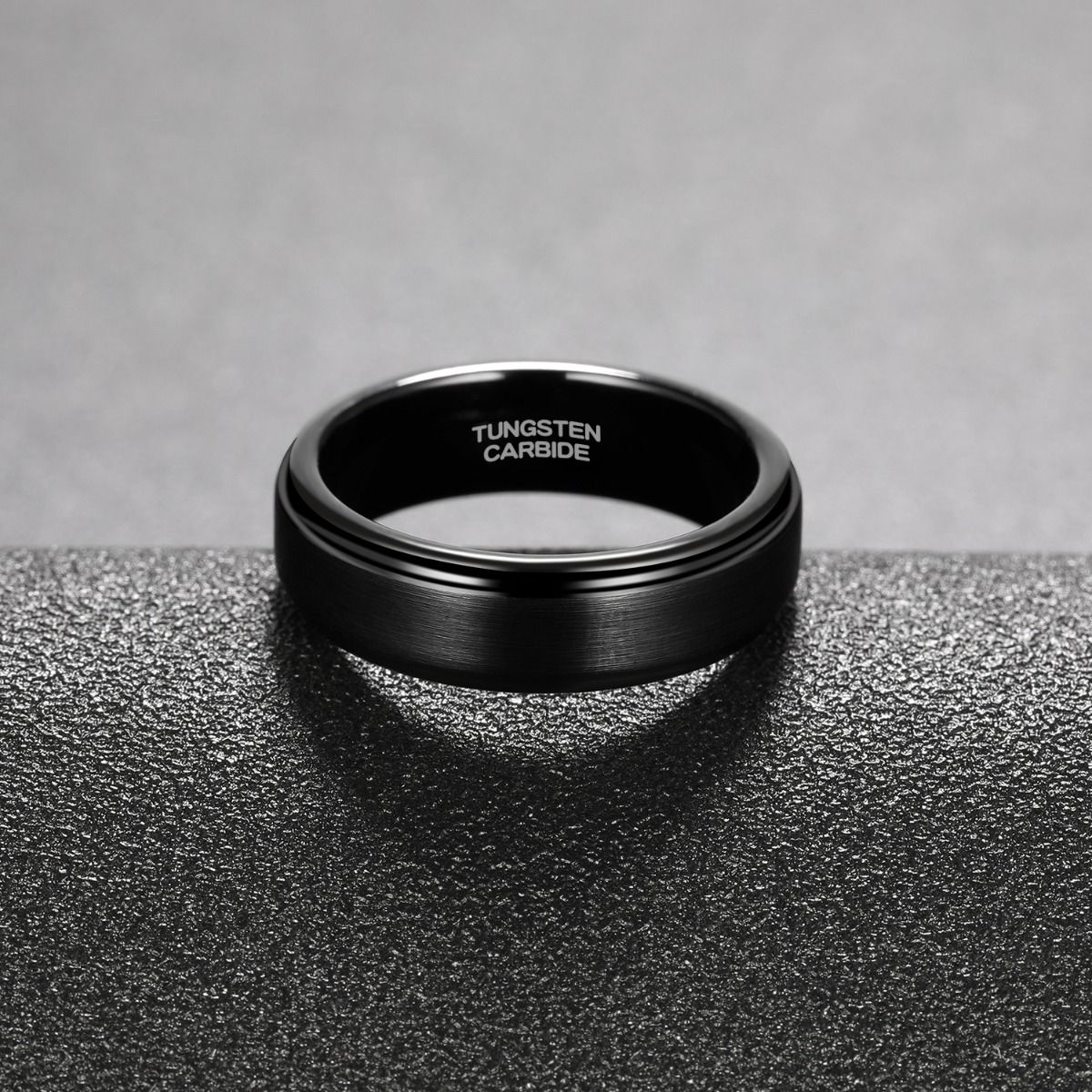6mm Black Tungsten Carbide Ring Brushed Ring Men Women Wedding Bands