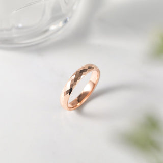 4mm Men Women Multi-Faceted Tungsten Carbide Rings Rose Gold Engagement Bands
