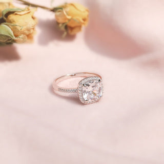 3.5Ct 925 Sterling Silver Ring Cushion Cut Cubic Zirconia Women Engagement Bands