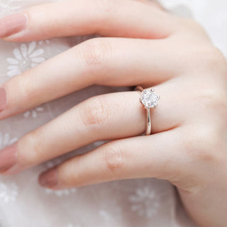 925 Sterling Silver Ring Classic Six Prong 1 Carat Solitaire Round CZ Women Engagement Ring