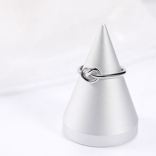 925 Sterling Silver Heart Knot Ring For Women Wedding Bands