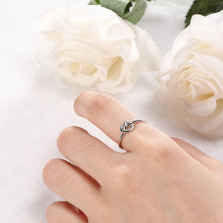 925 Sterling Silver Heart Knot Ring For Women Wedding Bands