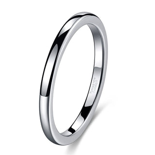 2mm Silver Color High Polished Tungsten Carbide Rings Women Engagement Rings