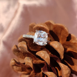 3.5Ct 925 Sterling Silver Rings Cushion Cut Cubic Zirconia CZ Women Engagement Rings