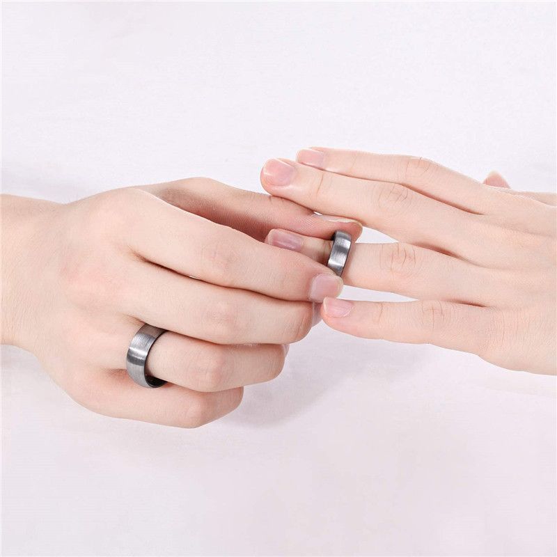 6mm Brushed Men Tungsten Carbide Ring Engagement Wedding Bands