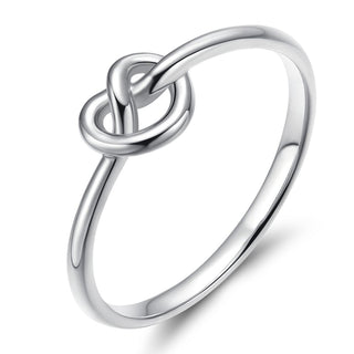 925 Sterling Silver Heart Knot Ring For Women Wedding Bands