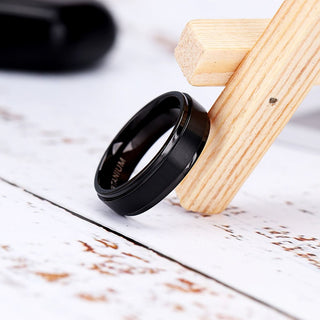 6mm Black Titanium Rings Man Brushed Matte Wedding Band Women Engagement Rings