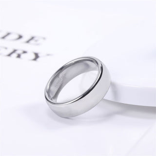 8mm High Polished Silver Color Tungsten Rings For Men Women Wedding Bands