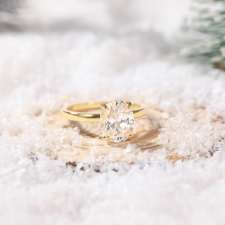3ct 14k Gold Plated 925 Sterling Silver Rings Oval Cut Zirconia Diamond Solitaire Women Engagement Bands