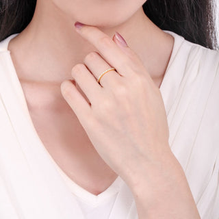 2mm 14K Gold Plated 925 Sterling Silver Rings Women Cubic Zirconia Eternity Ring